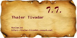 Thaler Tivadar névjegykártya