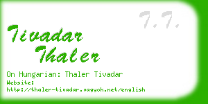 tivadar thaler business card